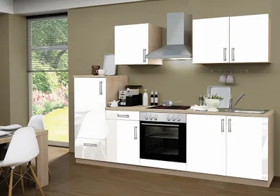 Produktbild von Küchenblock ohne Elektrogeräte Premium 270 cm in weiß glänzend