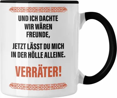 Produktbild von Trendation - Jobwechsel Tasse Geschenk Kollegin Kollege Lustig Abschiedsgeschenk Sprüche - Verräter (Schwarz)