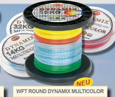 Produktbild von WFT Round Dynamix KG Multicolor 1000m geflochtene Schnur, Durchmesser:0.35mm