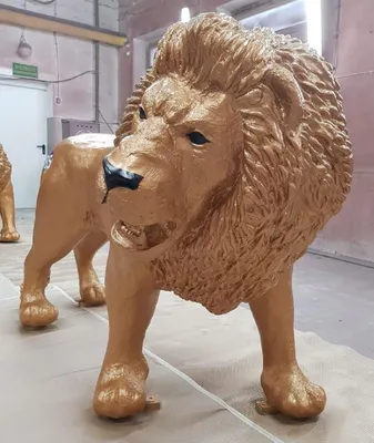Image de Casa Padrino Sculpture décorative XXL Lion or / noir 210 cm