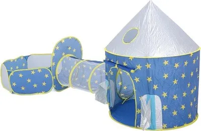 Image de Tente de jeu pour enfants Famanu avec tunnel et piscine à balles - Tente pour bébé 3 en 1, idéale pour la maison et le jardin, avec sac de rangement
