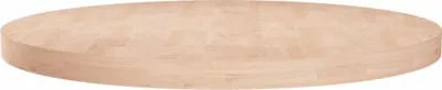 Produktbild von Runde Tischplatte Ø80x4 cm Unbehandeltes Massivholz Eiche