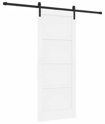 Image de vidaXL Porte coulissante blanche 83 x 202 cm Bois de pin massif