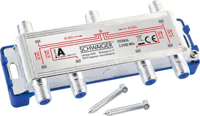Produktbild von Verteiler 6-fach für SAT-, Antennen- und Kabelanlagen 14 dB