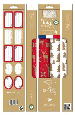 Produktbild von Clairefontaine Geschenkpapier Set Tiny Rolls mehrfarbig