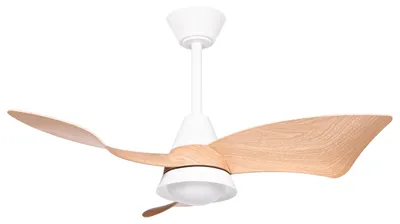 Produktbild von BELIANI Deckenventilator Weiß Metall mit LED-Licht Fernbedienung 3 Flügel 3 Geschwindigkeitsstufen 3 Farbtemperaturmodi Timer Vor- u. Rücklauf