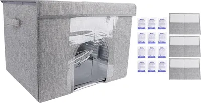 Produktbild von Faltbares Haustierhaus mit Eisbeutel komfortable tragbare Indoor -Höhle die ganze Saison Universal für Heimreisen Grau