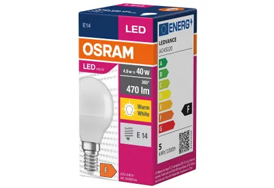 Obrázok produktu pre Żarówka LED 4.9W E14 2700K Kulka Osram