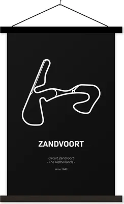 Produktbild von MuchoWow® Textilposter Formel 1 - Zandvoort - Rennstrecke 60x90 cm mit schwarzem Rahmen - Poster Wohnzimmer