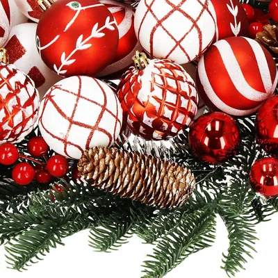 Immagine prodotto di Albero di Natale di plastica 30 pezzi set di baubles natalizi 6 cm Decorazione per il Natale