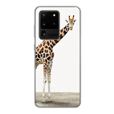 Produktbild von MuchoWow® Handyhülle Schutzhülle Hülle für Samsung Galaxy S20 Ultra Giraffe - Tiere - Weißer Hintergrund - Kinder - Junge - Mädchen Silikon Softcase Handy Hülle - Karteninhaber