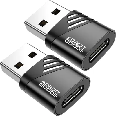 Produktbild von AdroitGoods 2x USB-A auf USB-C Adapter - USB 3.1 - Konverter - Aluminium Schwarz