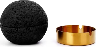 Produktbild von Famanu Aschenbecher mit Deckel - modernes Design - schwarz