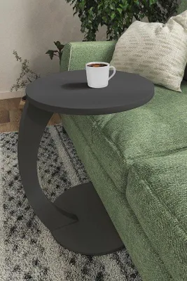 Produktbild von Beistelltisch mit Rollen runder Ablagetisch 38 x 38 x 56 cm Anthrazit