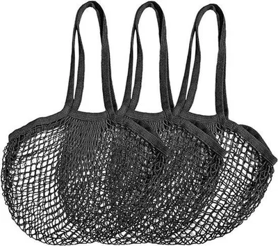 Imagen del producto de - Bolsas de la compra resistentes al desgarro - Fabricadas en algodón - Ecológicas - Ideales para almacenar frutas y verduras - Portátiles y fáciles de limpiar - Color beige - 2 unidades (1 larga).