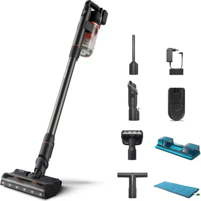 Zdjęcie produktu dla Philips 7000 series Seria Aqua 7000 XC7055/01 Bezprzewodowy odkurzacz Aqua 7000, Pionowy odkurzacz, Bez worka, 0,6 l, Prostokątny, Suchy i Mokry, Cykloniczny
