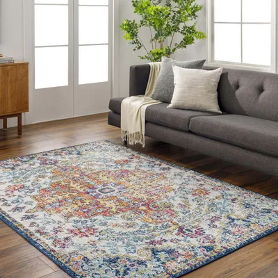 Produktbild von Vintage Orientteppich - Kurzflor Wohnzimmerteppich, Mehrfarbig Orange 160x220 cm