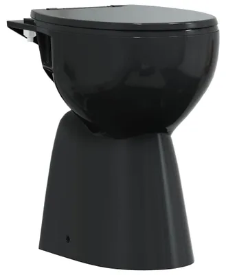 Immagine prodotto di vidaXL WC senza bordo 7 cm altezza extra soft-close in Vetroceramica nero