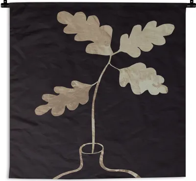 Produktbild von MuchoWow® Wandteppich Wandbehang Blätter - Gold - Luxus 150x150 cm Tapisserie Dekoration Wandtuch - Wohnaccessoires - Modernes