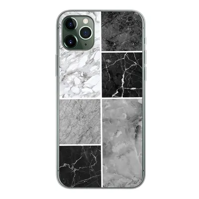 Produktbild von MuchoWow® Handyhülle Schutzhülle Hülle für iPhone 11 Pro Max Marmor - Schwarz - Weiß Silikon Softcase Handy Hülle - Schutz