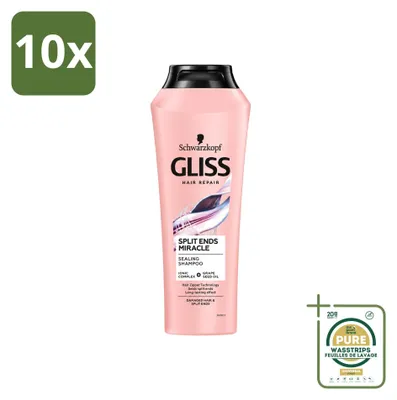 Obrázok produktu pre 10 ks šampónu Schwarzkopf Gliss proti štiepeniu vlasov, pre poškodené vlasy - 250 ml - balenie s 10 kusmi