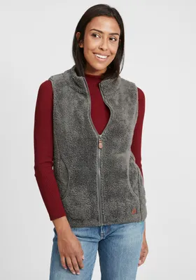 Produktbild von OXMO OXTheri Damen Weste Fleece Outdoor Weste mit Stehkragen Eingrifftaschen Reißverschluss Regular fit