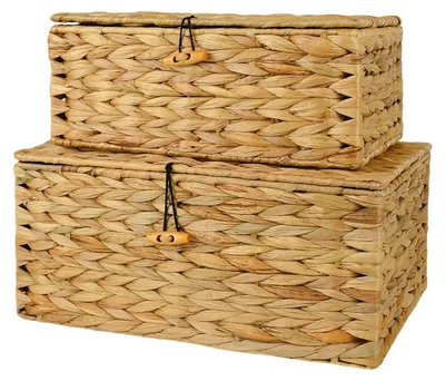 Obrázok produktu pre Úložný kôš z vodnej hyacinty, tkaný kôš s vekom
