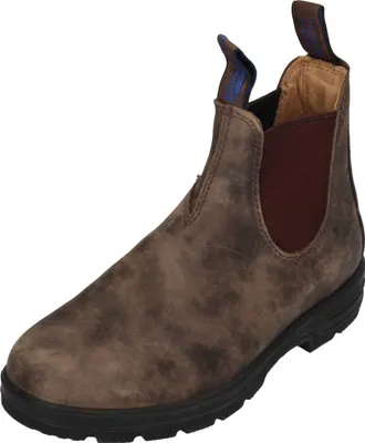 A single brown leather Chelsea boot is shown against a white background.