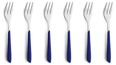 Produktbild von Kuppels 6-tlg. Kuchengabel Set PRISMA 6-teilig indigoblau hochglanzpoliert