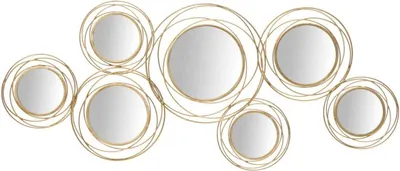 Obrázok produktu pre FURNLUX Zrkadlo na stenu zlaté 125 cm / Hlavná farba: zlatá / Rozmery: 125 x 54 x 4 cm