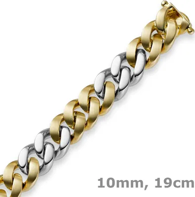 10mm-Panzerarmband-585-Gold-bicolor-19cm