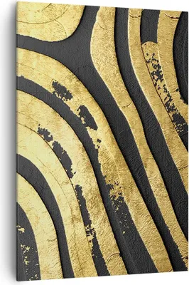 Produktbild von Bild auf Leinwand - Leinwandbild - Einteilig - Abstraktion dreidimensional Gold - 70x100cm - Wand Bild - Wandbilder - Leinwanddruck - Wanddekoration - Leinwand bilder - Wandbild - PA70x100-4461