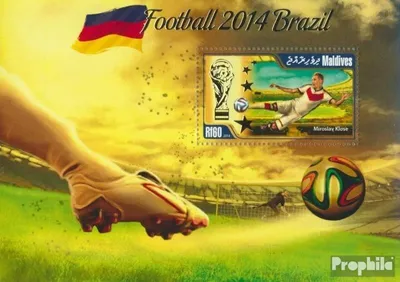 Produktbild von Briefmarken Malediven 2014 Mi Block 736 (kompl. Ausg.) postfrisch Fußball Brasilien 2014