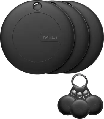 Zdjęcie produktu dla Lokalizator GPS 3x MiTag MiLi do iOS + 3x Etui Brelok do plecaka kluczy psa