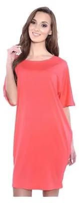 Produktbild von Damen Basic Kleid Dress; Koralle S/M