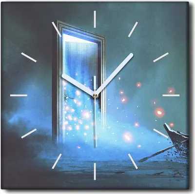 Produktbild von Coloray Uhr auf Leinwand 30x30 cm Wand Uhr Dekoration Wohnzimmer Segeltuch weiße Zeiger -Schiffskunstküste.