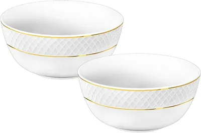 Produktbild von Wilmax Schale 18 cm Weiß Goldrand Porzellan 2er Set WL-880102369/A2