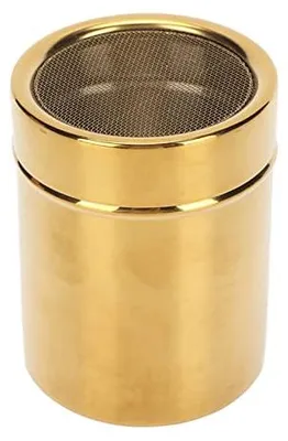 Edelstahl Puderzuckerstreuer, Gold, 7x9 cm, 147 g
