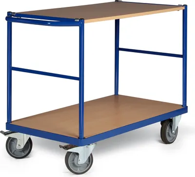 Produktbild von Bako Logistiksysteme Tischwagen F350 mit 2 Ladeflächen und Schiebegriff 1000x600mm