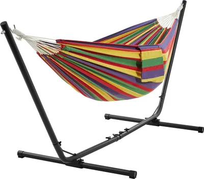 Produktbild von Yaheetech Camping Hängematte mit Gestell für 2-3 Personen Reisen Hängemattengestell mit Tragetasche Verstellbar: 294/304/314 cm bis 205 kg Belastbar