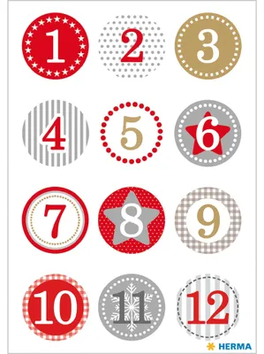 Produktbild von Sticker Decor 'Adventskalender' 1-24