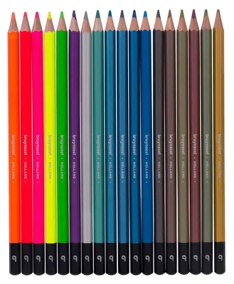 Image de Bruynzeel Crayons de couleur étain métallique & néon, 18 couleurs
