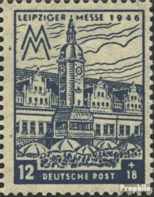 Produktbild von Briefmarken Sowjetische Zone (All.Bes.) 1948 Mi 163VI, Giebelspitze offen (Feld 38) postfrisch Leipziger Messe