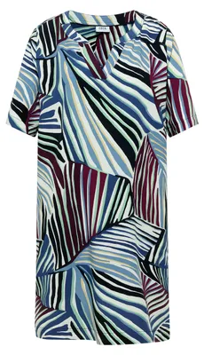 Produktbild von CECIL Knielanges Kleid mit grafischem Muster Damen Midikleid palm breeze green – lockere Passform