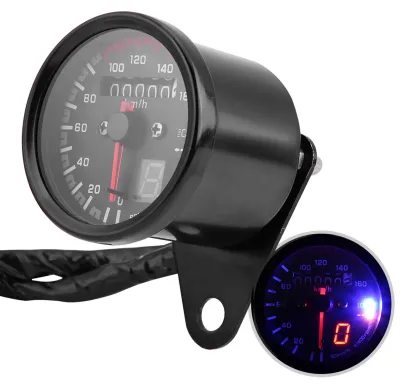 Zdjęcie produktu dla Uniwersalny cyfrowy licznik kilometrów, prędkościomierz i obrotomierz do motocykla z diodą LED, czarny