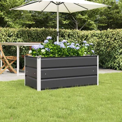 Obrázek produktu pro Maison Exclusive – Květináč antracitové barvy, rozměry 100 x 50 x 45 cm, vyrobený z pozinkované oceli