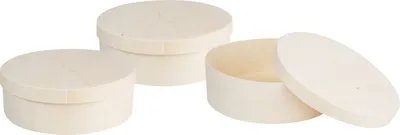 Produktbild von VBS Spanschachtel "Rund", Ø 15 cm, H 5,5 cm, 3 Stück