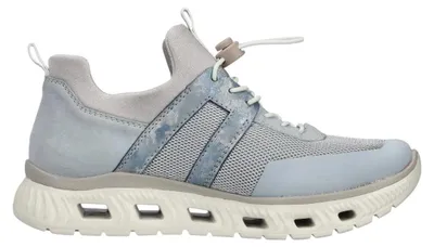 Imagen del producto de Zapatos de mujer Rieker, zapatos planos, zapatillas, color azul, para uso diario