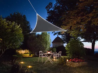 Immagine prodotto di Vela Ombreggiante Con Bordo Led Incorporato - Triangolo - 3,6 X 3,6 X 3,6 M - Antracite