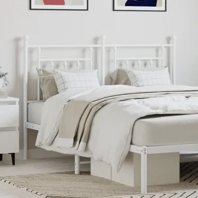 Image de The Living Store Tête de lit en métal blanc 140 cm